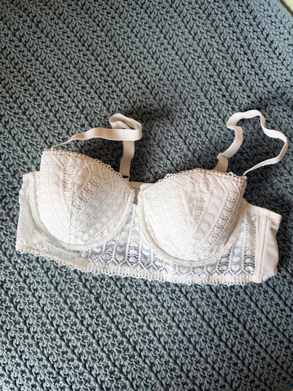 Adore Me lace with hearts balconette bra 40B